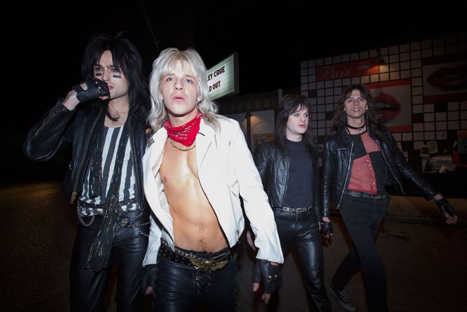O Mötley Crüe em "The Dirt": Douglas Booth, , Daniel Webber, Iwan Rheon e Colson "Machine Gun Kelly" Baker Mötley Crüe