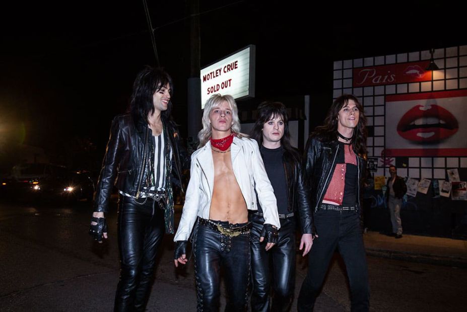 O Mötley Crüe em "The Dirt": Douglas Booth, Daniel Webber, Iwan Rheon e Colson "Machine Gun Kelly" Baker Mötley Crüe